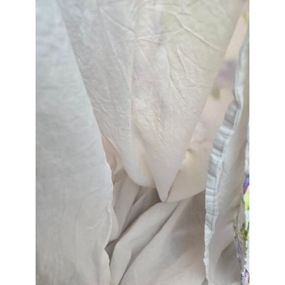 Biltmore Linen Floral V-Neck Midi Dress Romantic Lavender Cream Lined Large - Picture 9 of 10